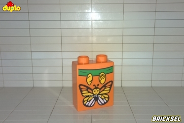Бабочка, кубик 1х2х2 оранжевый