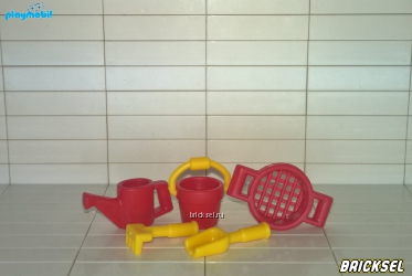 Набор детских инструментов красный с желтым