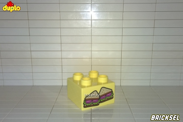 Кубик сендвич 2х2 светло-желтый LEGO DUPLO 105700 (3437, 19343)