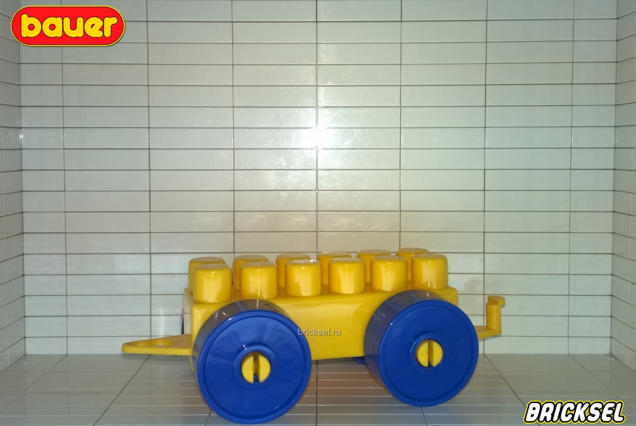 Bauer Колесная база 2х6 с синими колесами и длинными штырьками желтая, Bauer