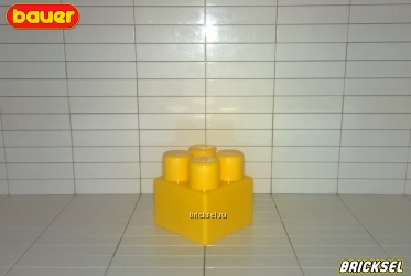 Кубик 2х2 желтый с длинными штырьками