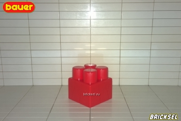 Кубик 2х2 красный с длинными штырьками