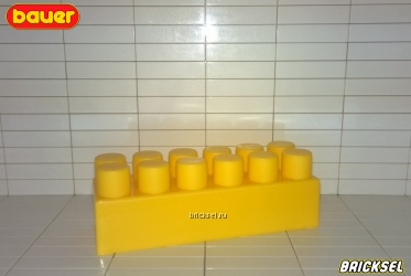 Кубик 2х6 с длинными штырьками желтый