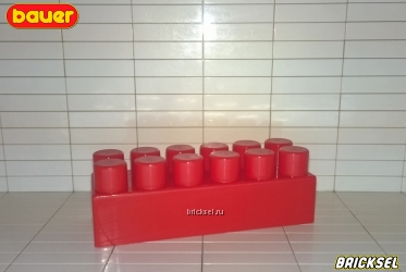 Кубик 2х6 красный с длинными штырьками