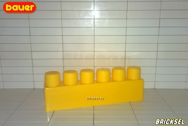 Кубик 1х6 с длинными штырьками желтый