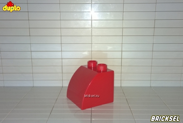 Кубик скос выпуклый LEGO DUPLO 2х2 красный