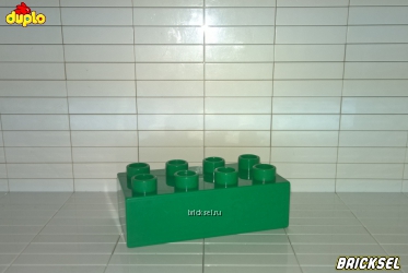 Кубик LEGO DUPLO 2х4 тёмно-зелёный