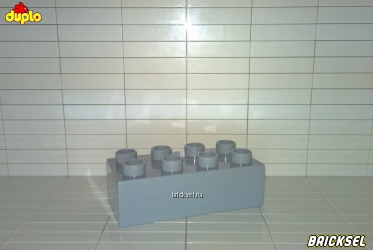 Кубик LEGO DUPLO 2х4 серый
