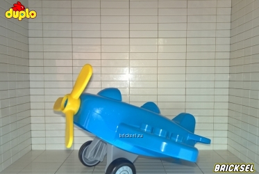 Самолет моторный 2-х местный синий с серым шасси